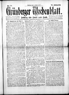 Grünberger Wochenblatt: Zeitung für Stadt und Land, No.28. ( 2. Februar 1919 )