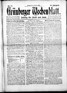 Grünberger Wochenblatt: Zeitung für Stadt und Land, No.29. ( 4. Februar 1919 )