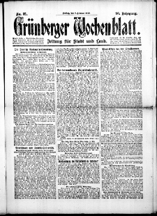 Grünberger Wochenblatt: Zeitung für Stadt und Land, No.32. ( 7. Februar 1919 )