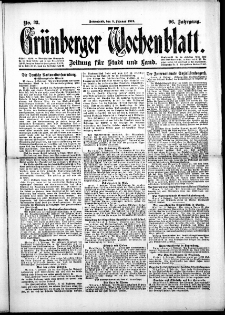 Grünberger Wochenblatt: Zeitung für Stadt und Land, No.33. ( 8. Februar 1919 )