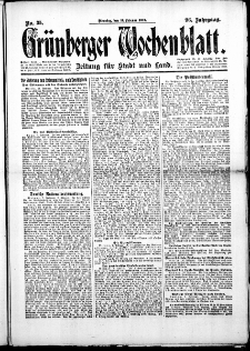 Grünberger Wochenblatt: Zeitung für Stadt und Land, No.35. ( 11. Februar 1919 )