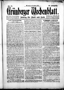 Grünberger Wochenblatt: Zeitung für Stadt und Land, No.42. ( 19. Februar 1919 )