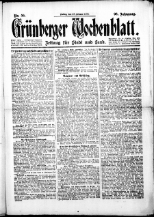 Grünberger Wochenblatt: Zeitung für Stadt und Land, No.50. ( 28. Februar 1919 )