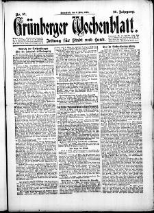 Grünberger Wochenblatt: Zeitung für Stadt und Land, No.57. ( 8. März 1919 )