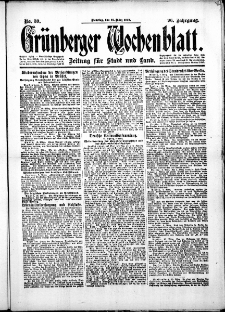 Grünberger Wochenblatt: Zeitung für Stadt und Land, No.59. ( 11. März 1919 )