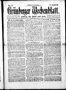 Grünberger Wochenblatt: Zeitung für Stadt und Land, No.98. ( 27. April 1919 )