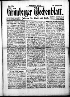 Grünberger Wochenblatt: Zeitung für Stadt und Land, No.123. ( 27. Mai 1919 )