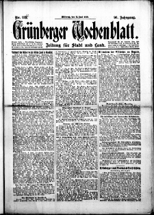 Grünberger Wochenblatt: Zeitung für Stadt und Land, No.134. ( 11. Juni 1919 )