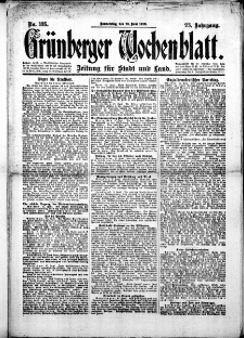 Grünberger Wochenblatt: Zeitung für Stadt und Land, No.135. ( 12. Juni 1919 )