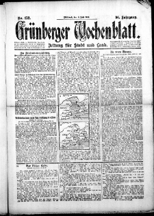 Grünberger Wochenblatt: Zeitung für Stadt und Land, No.152. ( 2. Juli 1919 )