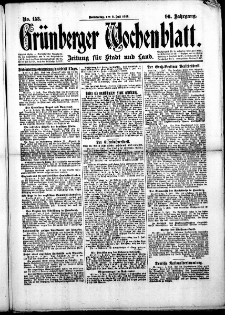 Grünberger Wochenblatt: Zeitung für Stadt und Land, No.153. ( 3. Juli 1919 )