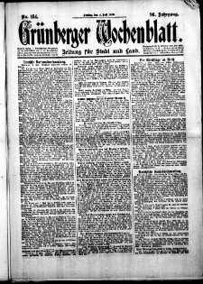 Grünberger Wochenblatt: Zeitung für Stadt und Land, No.154. ( 4. Juli 1919 )