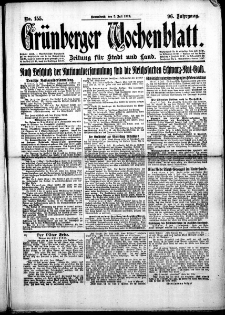 Grünberger Wochenblatt: Zeitung für Stadt und Land, No.155. ( 5. Juli 1919 )
