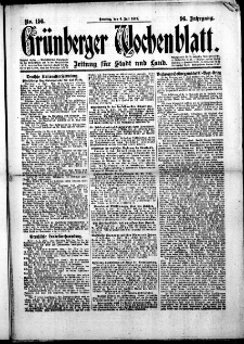 Grünberger Wochenblatt: Zeitung für Stadt und Land, No.156. ( 6. Juli 1919 )