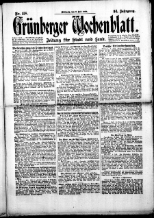 Grünberger Wochenblatt: Zeitung für Stadt und Land, No.158. ( 9. Juli 1919 )