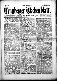 Grünberger Wochenblatt: Zeitung für Stadt und Land, No.160. ( 11. Juli 1919 )