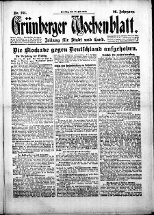Grünberger Wochenblatt: Zeitung für Stadt und Land, No.162. ( 13. Juli 1919 )