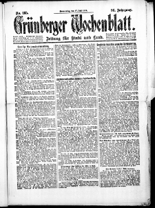 Grünberger Wochenblatt: Zeitung für Stadt und Land, No.165. ( 17. Juli 1919 )