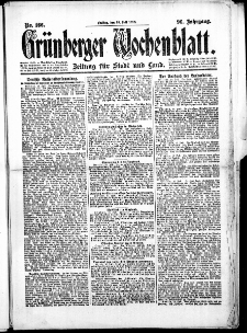 Grünberger Wochenblatt: Zeitung für Stadt und Land, No.166. ( 18 Juli 1919 )