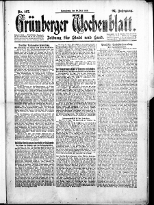 Grünberger Wochenblatt: Zeitung für Stadt und Land, No.167. ( 19. Juli 1919 )