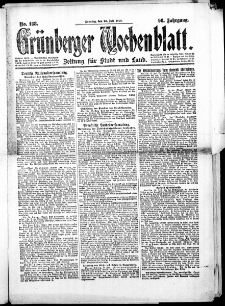 Grünberger Wochenblatt: Zeitung für Stadt und Land, No.168. ( 20. Juli 1919 )