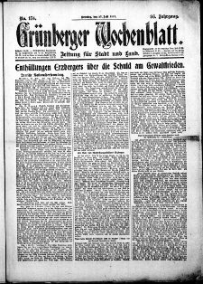 Grünberger Wochenblatt: Zeitung für Stadt und Land, No.174. ( 27. Juli 1919 )