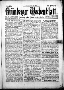 Grünberger Wochenblatt: Zeitung für Stadt und Land, No.175. ( 29. Juli 1919 )