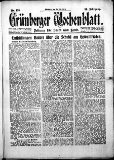 Grünberger Wochenblatt: Zeitung für Stadt und Land, No.176. ( 30. Juli 1919 )