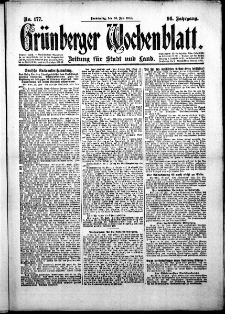 Grünberger Wochenblatt: Zeitung für Stadt und Land, No.177. ( 31. Juli 1919 )