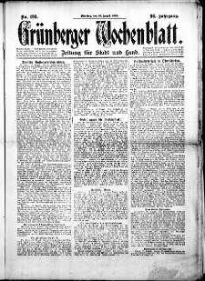 Grünberger Wochenblatt: Zeitung für Stadt und Land, No.193. ( 19. August 1919 )