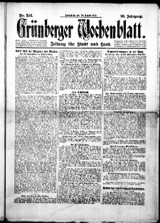 Grünberger Wochenblatt: Zeitung für Stadt und Land, No.203. ( 30. August 1919 )
