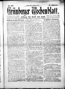 Grünberger Wochenblatt: Zeitung für Stadt und Land, No.208. ( 5. September 1919 )