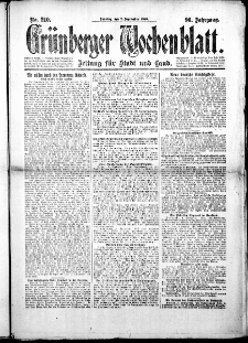 Grünberger Wochenblatt: Zeitung für Stadt und Land, No.210. ( 7. September 1919 )