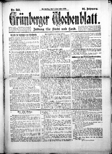 Grünberger Wochenblatt: Zeitung für Stadt und Land, No.207. ( 4. September 1919 )
