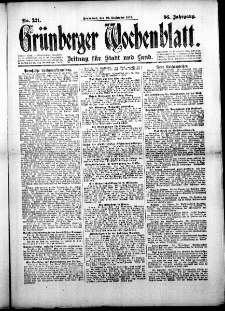 Grünberger Wochenblatt: Zeitung für Stadt und Land, No.221. ( 20. September 1919 )