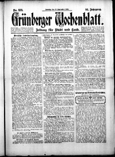 Grünberger Wochenblatt: Zeitung für Stadt und Land, No.222. ( 21. September 1919 )