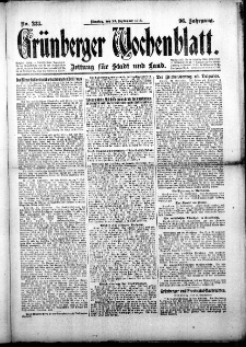 Grünberger Wochenblatt: Zeitung für Stadt und Land, No.223. ( 23. September 1919 )