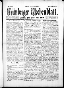 Grünberger Wochenblatt: Zeitung für Stadt und Land, No.225. ( 25. September 1919 )