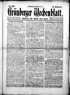 Grünberger Wochenblatt: Zeitung für Stadt und Land, No.228. ( 28. September 1919 )