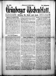 Grünberger Wochenblatt: Zeitung für Stadt und Land, No.229. ( 30. September 1919 )
