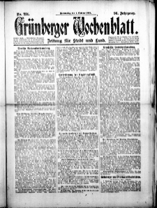 Grünberger Wochenblatt: Zeitung für Stadt und Land, No.231. ( 2. Oktober 1919 )