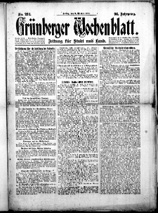Grünberger Wochenblatt: Zeitung für Stadt und Land, No.232. ( 3. Oktober 1919 )
