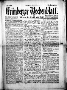 Grünberger Wochenblatt: Zeitung für Stadt und Land, No.234. ( 5. Oktober 1919 )