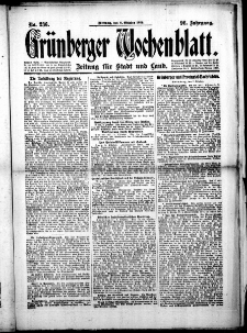 Grünberger Wochenblatt: Zeitung für Stadt und Land, No.236. ( 8. Oktober 1919 )