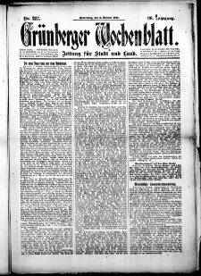 Grünberger Wochenblatt: Zeitung für Stadt und Land, No.237. ( 9. Oktober 1919 )