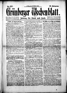 Grünberger Wochenblatt: Zeitung für Stadt und Land, No.238. ( 10. Oktober 1919 )