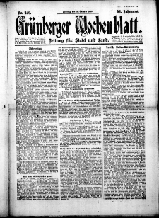 Grünberger Wochenblatt: Zeitung für Stadt und Land, No.240. ( 12. Oktober 1919 )