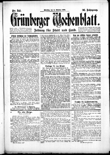 Grünberger Wochenblatt: Zeitung für Stadt und Land, No.241. ( 14. Oktober 1919 )