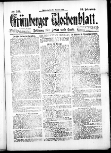 Grünberger Wochenblatt: Zeitung für Stadt und Land, No.242. ( 15. Oktober 1919 )
