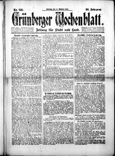 Grünberger Wochenblatt: Zeitung für Stadt und Land, No.246. ( 19. Oktober 1919 )